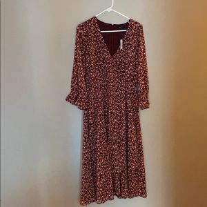 Madewell Crossover Midi Dress Spring Prairie